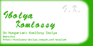 ibolya komlossy business card